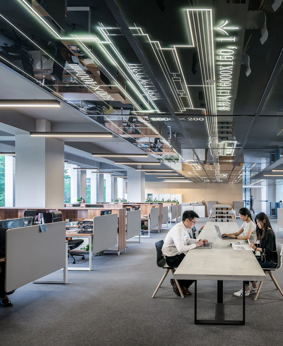 Open-plan corporate office
